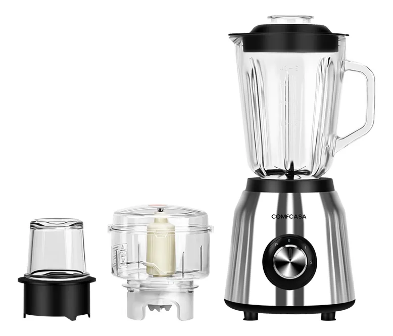 Liquidificador Copo De Vidro 1200w 1.5l Conjunto 3 Em 1